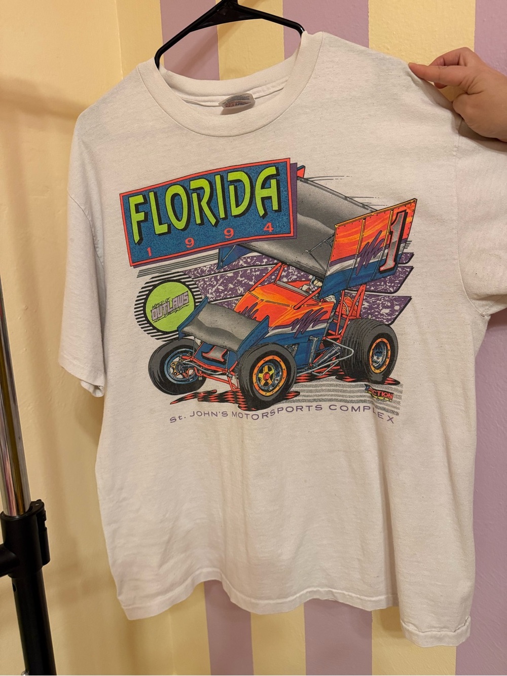 Hanes White Kids Florida 1994 Motorsports Graphic Tee